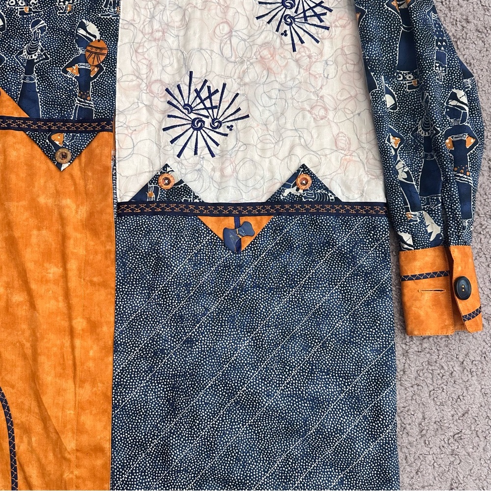 Patchwork Tunic Open Front Blazer - image 6